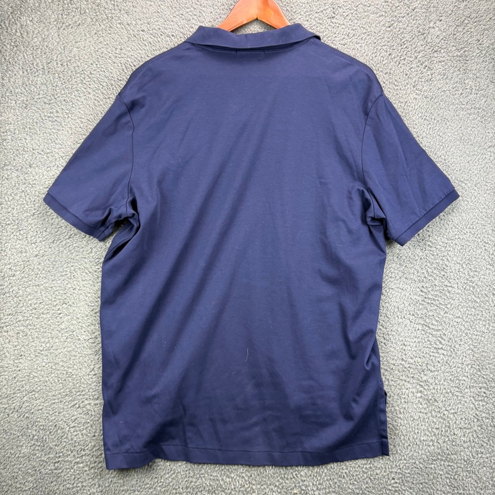 Polo Ralph Lauren Mens XL Pima Soft Touch Polo Shirt Navy Blue Short Sleeve - Picture 6 of 7